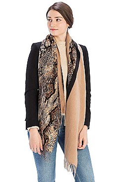 PYTHON PRINT TWO TONE SCARF