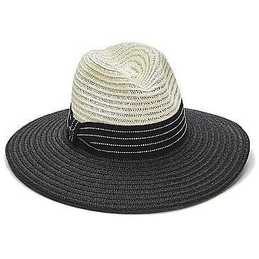 Two Tone Ribbon Sun Hat