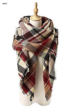 X LARGE PLAID SCARF SHAWL FM-CS6491