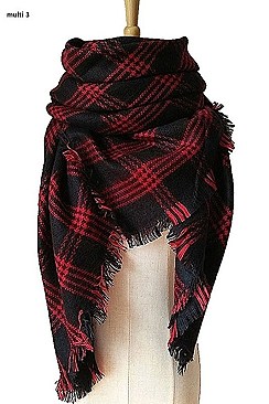 X LARGE PLAID SCARF SHAWL FM-CS6491