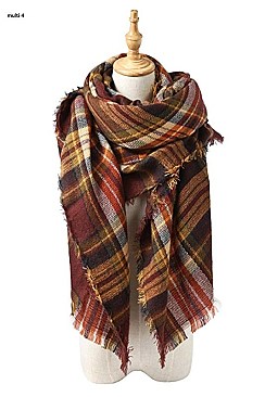 X LARGE PLAID SCARF SHAWL FM-CS6491