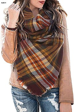 X LARGE PLAID SCARF SHAWL FM-CS6491