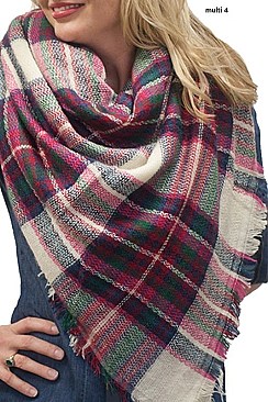 PLAID SCARF BLANKET SHAWL FM-CS6491A