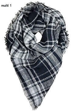 PLAID SCARF BLANKET SHAWL FM-CS6491A