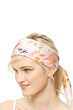 TROPICAL LEAVES PRINT SQUARE SCARF