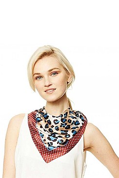 LEOPARD PRINT SQUARE SCARF BANDANA