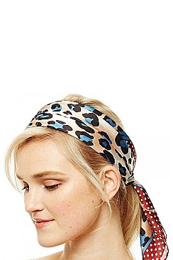LEOPARD PRINT SQUARE SCARF BANDANA