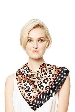LEOPARD PRINT SQUARE SCARF BANDANA