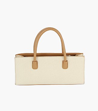 Faux Leather Canvas Satchel