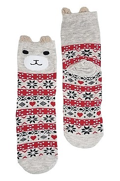 PACK OF 12 CHIC WINTER THEME ANIMAL SOCKS