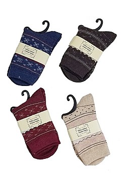 PACK OF 12 CUTE REINDEER CHRISTMAS THEME SOCKS