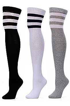 PACK OF 12 FASHION KNEE HIGH BOOT SOCKS