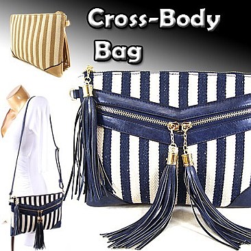 Canvas Stripe Cross Body ,CLS8817-YNM