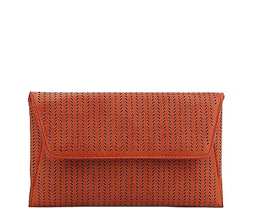 STYLISH CUTTING PATTERN ENVELOPE CLUTCH WITH CHAIN JYCTCL-0017