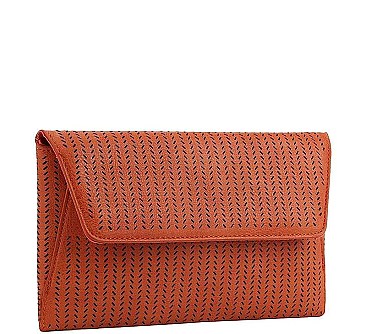 STYLISH CUTTING PATTERN ENVELOPE CLUTCH WITH CHAIN JYCTCL-0017