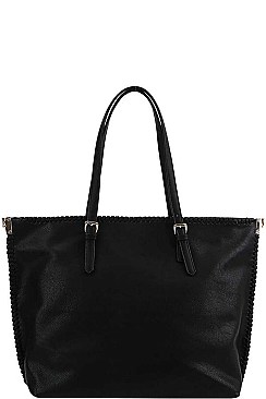 CHIC TEXTURED PU LEATHER FASHION DESIGNER SHOPPER BAG JYCTD-0013