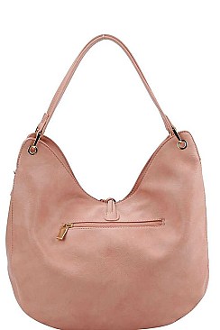 TRENDY TEXTURED PU LEATHER TASSEL HOBO BAG JYCTD-0017