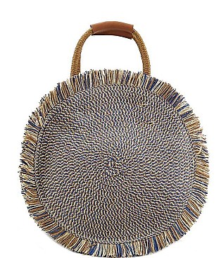 CHIC FASHION WOVEN TRENDY CIRCLE SHOULDER BAG