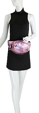 Color Block Striped Strap Metallic Fashion Fanny Pack  MH-CTJY0041