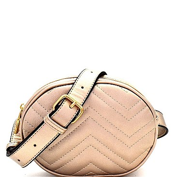 Chevron Quilted Pattern Fashion Round Fanny Pack MH-CTJY0013