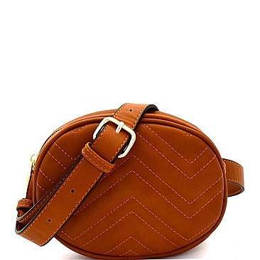Chevron Quilted Pattern Fashion Round Fanny Pack MH-CTJY0013