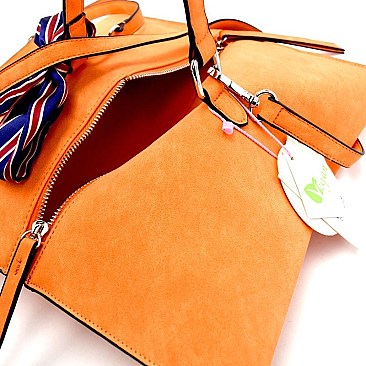 CTL0014-LP Bow Accent Uniquely Folded Novelty Satchel