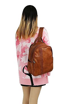 STYLISH SMOOTH TEXTURED PU LEATHER DESIGNER BACKPACK JYCTMC-0007