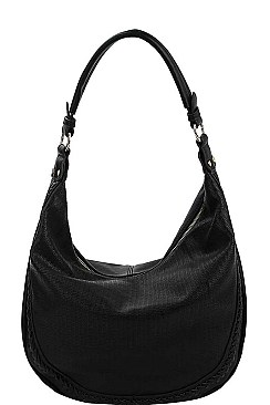 CLASSY SMOOTH TEXTURED PU LEATHER DESIGNER FASHION HOBO BAG JYCTMC-0005