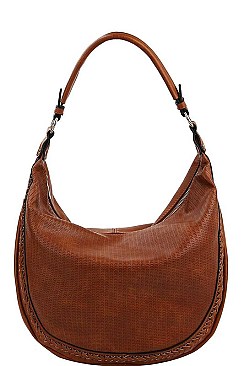 CLASSY SMOOTH TEXTURED PU LEATHER DESIGNER FASHION HOBO BAG JYCTMC-0005