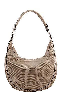 CLASSY SMOOTH TEXTURED PU LEATHER DESIGNER FASHION HOBO BAG JYCTMC-0005