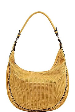 CLASSY SMOOTH TEXTURED PU LEATHER DESIGNER FASHION HOBO BAG JYCTMC-0005