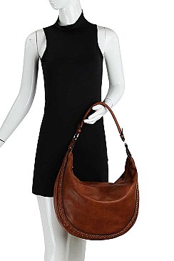 CLASSY SMOOTH TEXTURED PU LEATHER DESIGNER FASHION HOBO BAG JYCTMC-0005