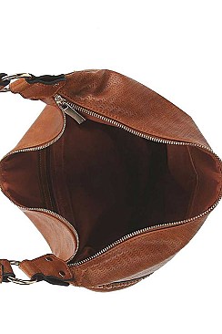 CLASSY SMOOTH TEXTURED PU LEATHER DESIGNER FASHION HOBO BAG JYCTMC-0005