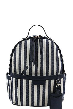 STRIPED DESIGNER CANVAS DARLING BACKPACK JY-CTMC-0006