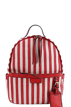 STRIPED DESIGNER CANVAS DARLING BACKPACK JY-CTMC-0006