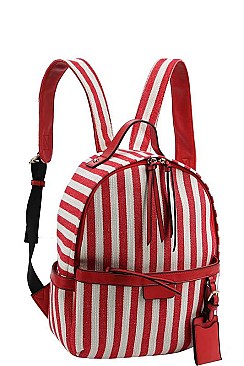 STRIPED DESIGNER CANVAS DARLING BACKPACK JY-CTMC-0006