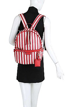 STRIPED DESIGNER CANVAS DARLING BACKPACK JY-CTMC-0006
