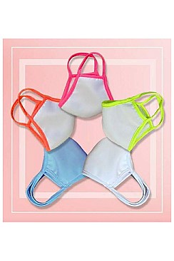 PACK OF 12 ASSORTED COLOR REUSABLE COTTON MASKS