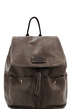 CLASSY SMOOTH TEXTURED PU LEATHER STYLISH PRINCESS BACKPACK JYCTUS-0003