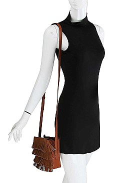 FASHION MULTI FRINGE CROSSBODY BAG