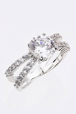 Fashion Cubic Zirconia Engagement Band LACW1793