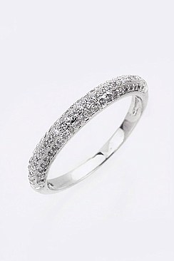 Micro Set Cubic Zirconia Wedding Band LACW1795