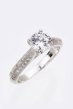 Micro Set Cubic Zirconia Engagement Band LACW1796