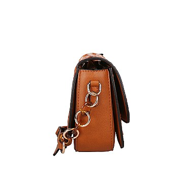 Ostrich Embossed Crossbody & Shoulder Bag