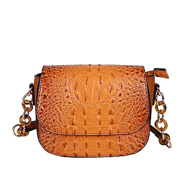 Ostrich Embossed Crossbody & Shoulder Bag