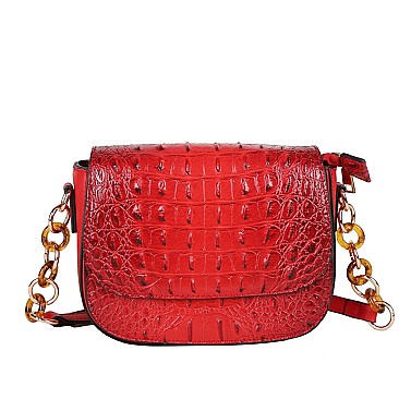 Ostrich Embossed Crossbody & Shoulder Bag