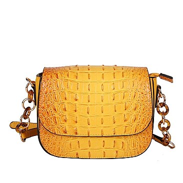 Ostrich Embossed Crossbody & Shoulder Bag