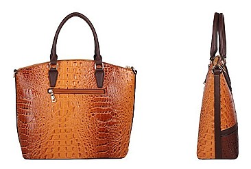 2 in 1 Alligator Satchel Set With Wallet