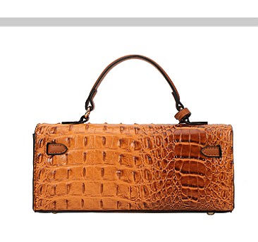 Boutique Croco Boxy Padlock Satchel / Cross-body