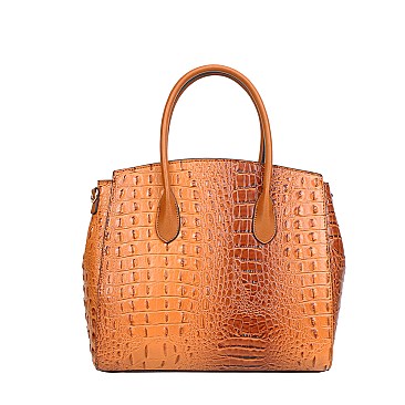 2 IN 1Crocodile Accented Satchel Handbag With Wallet